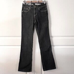 DKNY Soho Bootcut Jeans - Faded Black Denim, Size 2R
